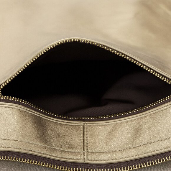 Vintage Coach Soho Pleated Leather Satchel Shoulder Bag F13747 Gold Metallic Y2k - Picture 10 of 10